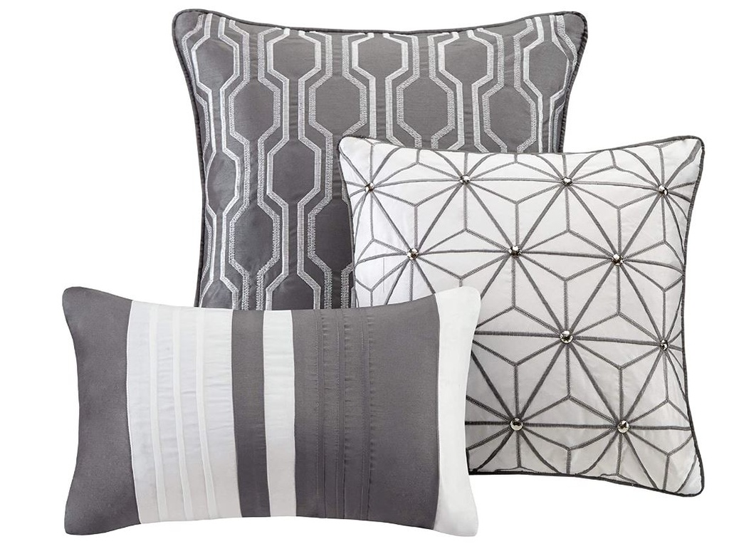 Carlow 7 Piece Comforter Queen Set Grey Dwellings Home Trinidad